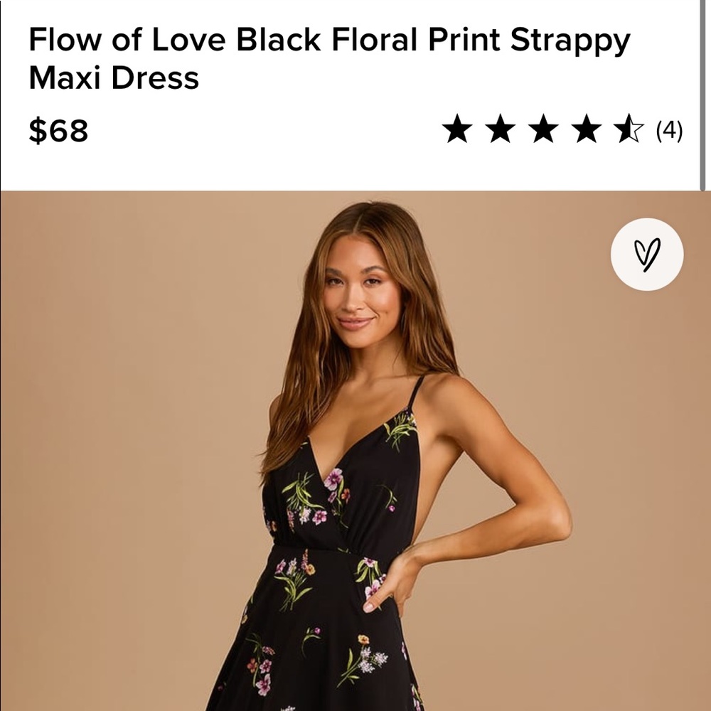 NWT - SZ M - Flow of Love Black Floral Print Strappy Maxi Dress - Lulus